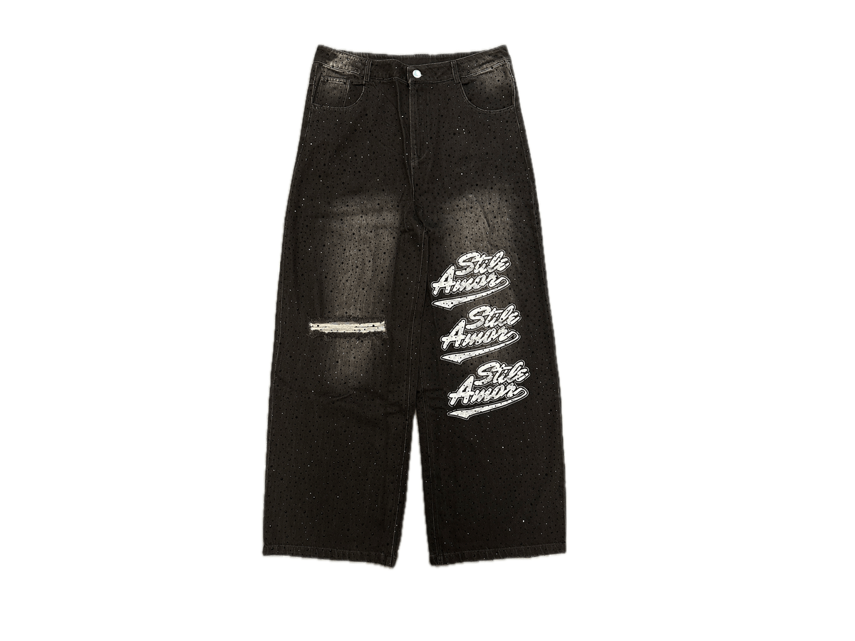 Stile Amor Rhinestone Denim Black
