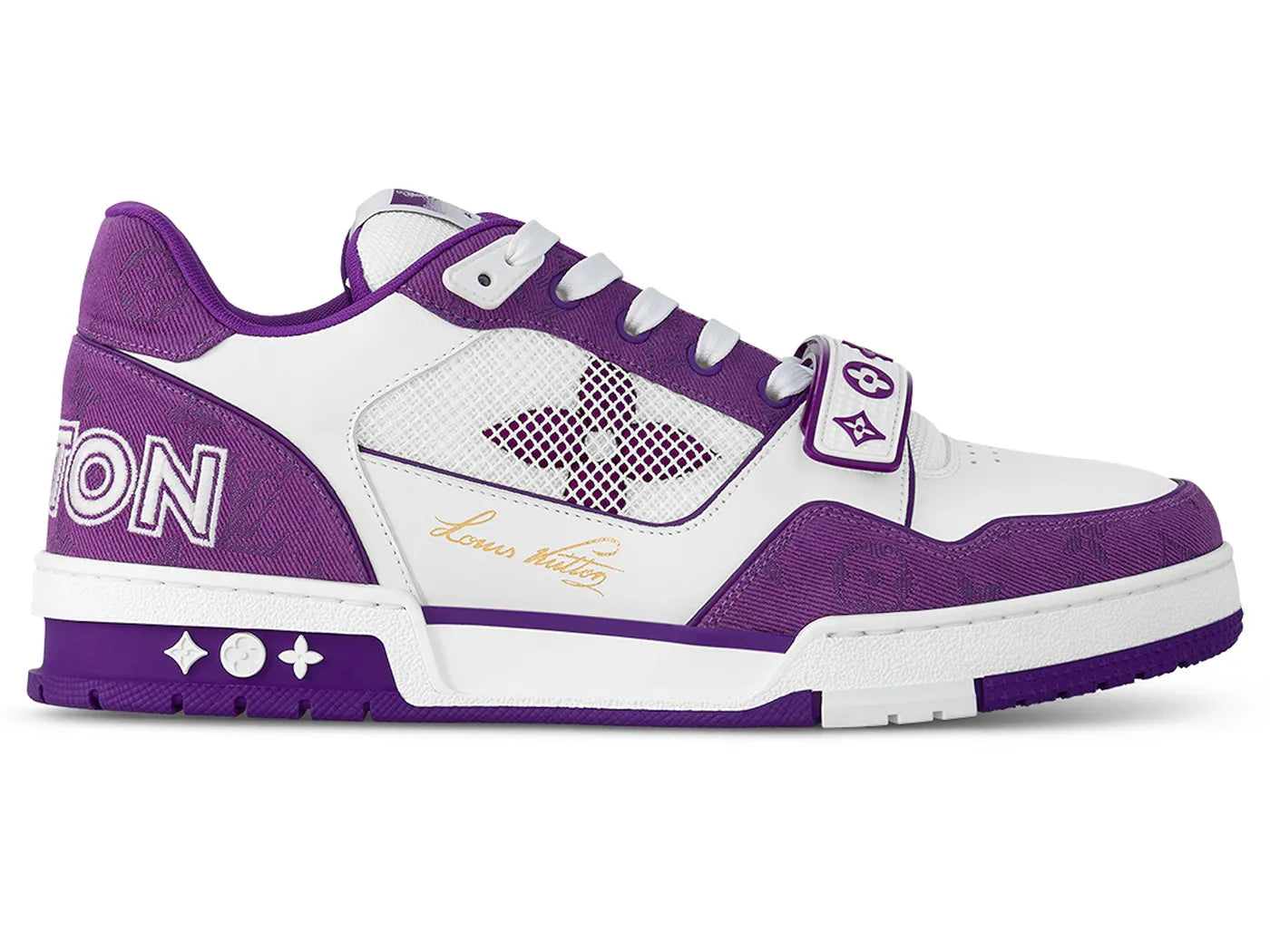 Louis Vuitton LV Trainer Monogram Strap White Purple