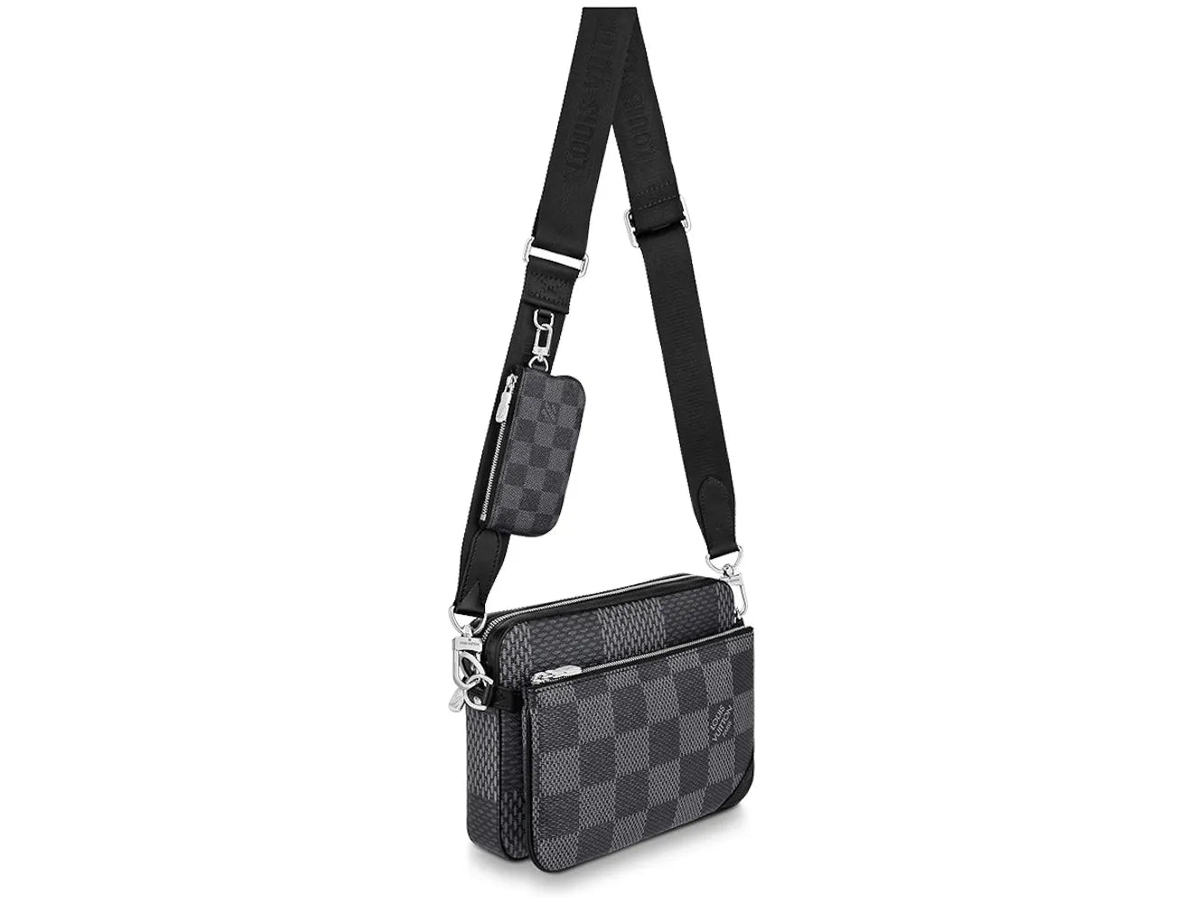 Louis Vuitton Trio Messenger Bag Grey Damier Graphite 3D