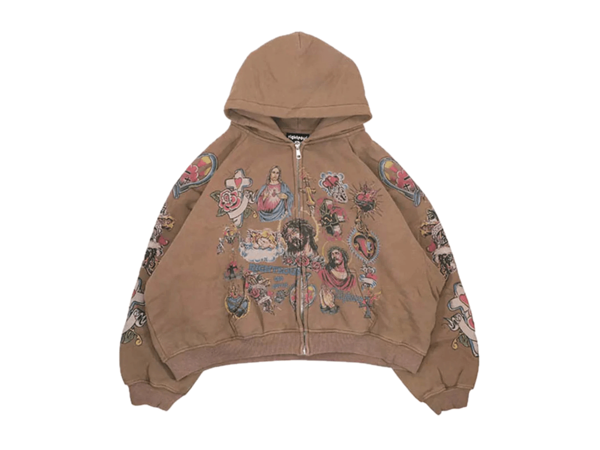 We Are Righteous Risen Zip Up Brown