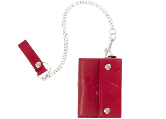 Sup New York Leather Chain Wallet (FW25) Red