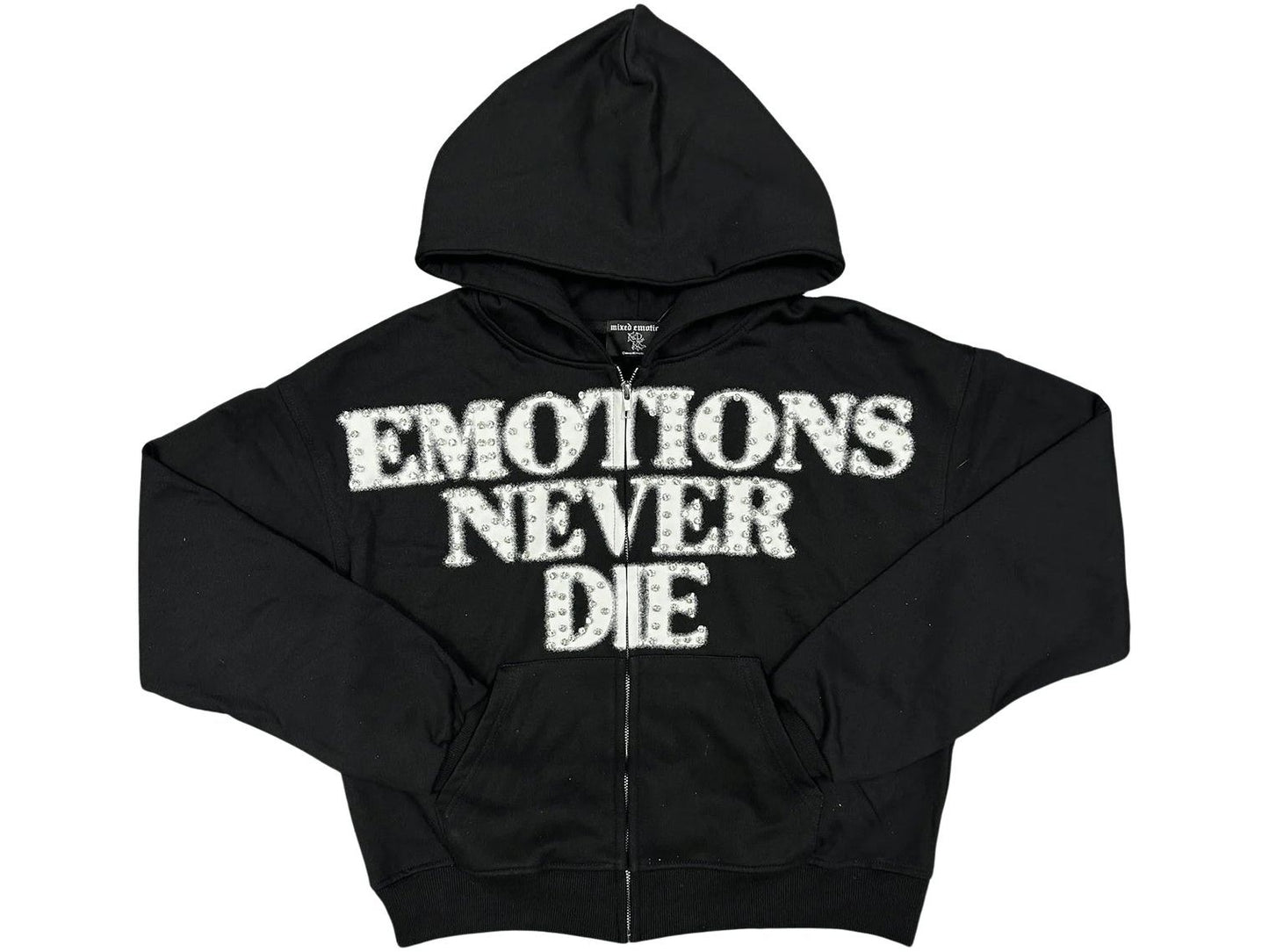 Mixed Emotions Black End Rhinestone Hoodie