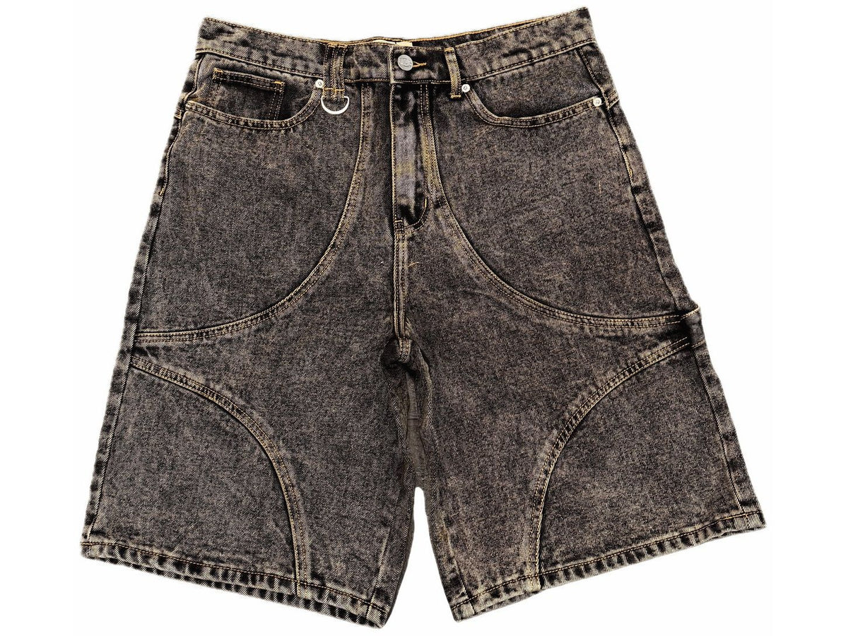 Commons Star Washed Denim Shorts Charcoal