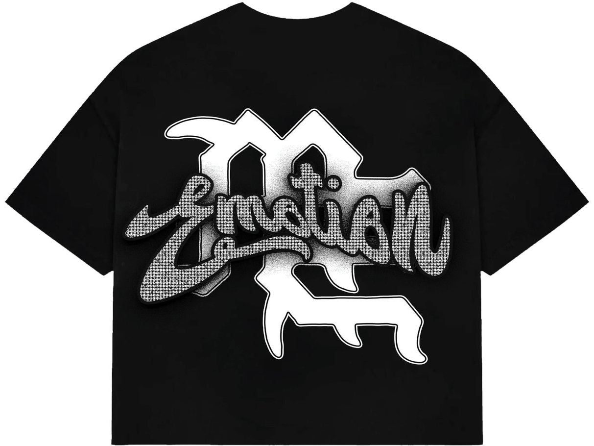 Mixed Emotions Black Rhinestone Cropped Tee
