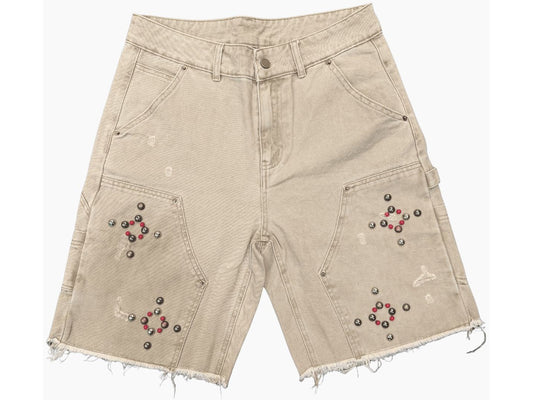 Lost Gallery Uniquely Studded Khaki Carpenter Jorts