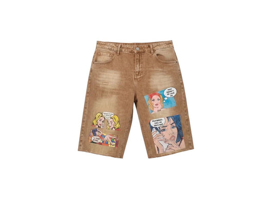 Fraternal Khaki Sorrow Chateau Pop Art Jorts
