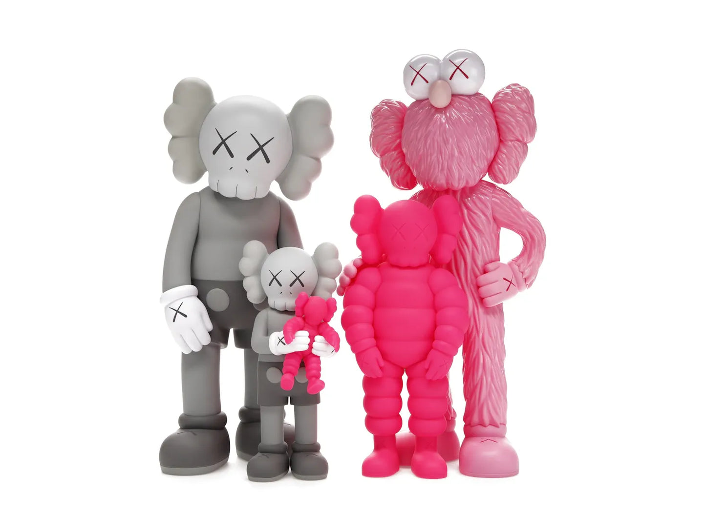 KAWS Family Vinyl Figures Grey/Pink