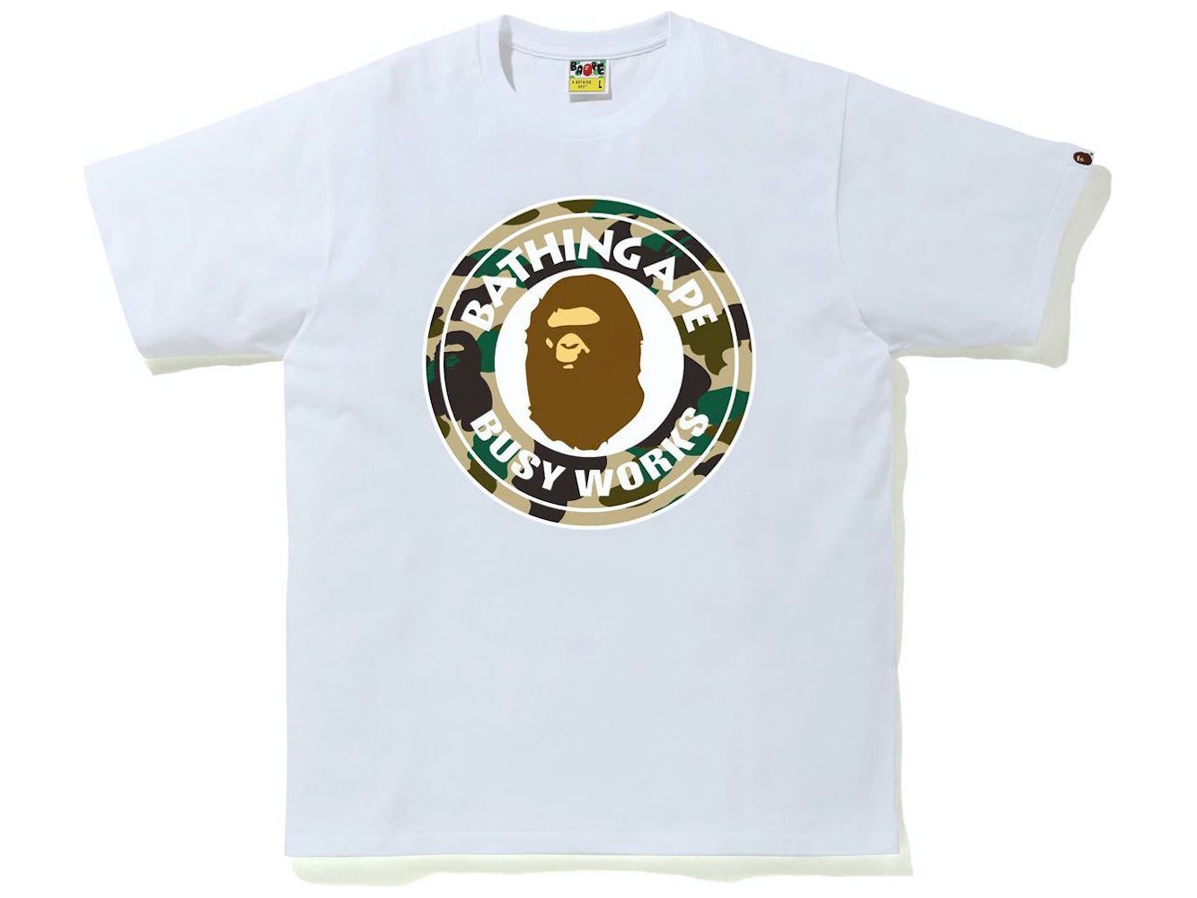 BAPE 1st Camo Busy Works Tee (SS21) White/Yellow