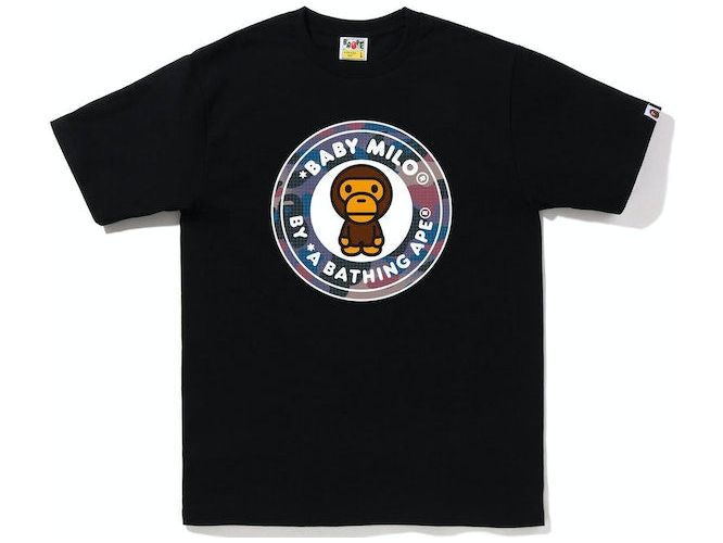 BAPE Grid Camo Milo Busy Works Tee (FW22) Black Purple