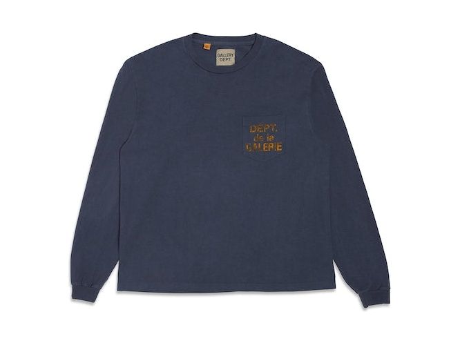 GALLERY DEPT. De La GALERIE L/S Pocket T-shirt Navy/Orange