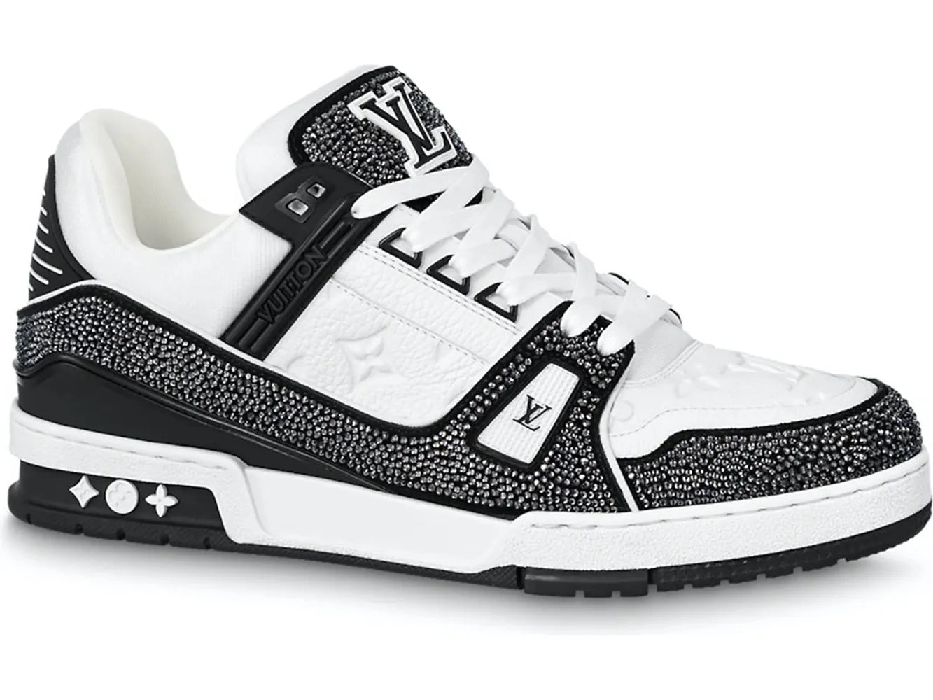 Louis Vuitton Trainer Black White Swarovski